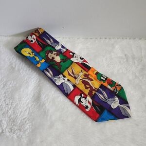 Looney Tunes Mania Warner Bros Vintage 1993 Silk Necktie Tie